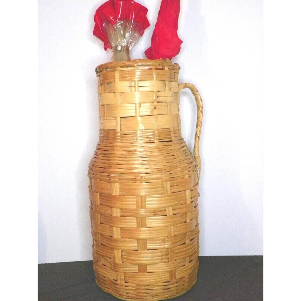 Vintage‎ Wicker Umbrella Basket Woven Basket Retro Art Deco